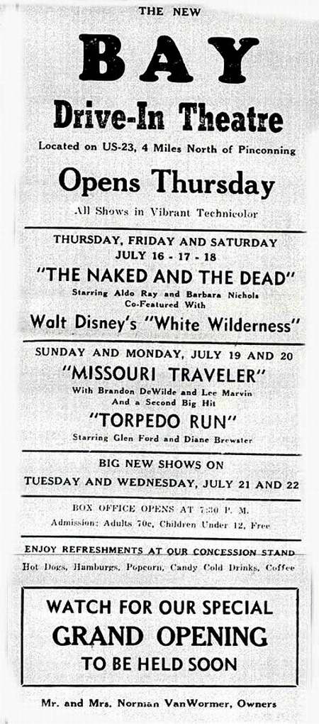 Bay Drive-In Theatre - Old Ad